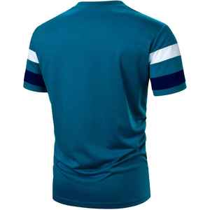 Camiseta a Rayas Personalizada con Logotipo para Hombre, Camiseta Informal de Manga Corta con Bloques de Color, Camiseta de Algodón Transpirable, Camiseta Ajustada de Verano - Product Image 2