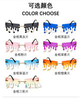 Nouvelles lunettes de soleil amusantes sans monture, style œil de chat, pour les marchés occidentaux – Lunettes de fête et de bal uniques, tendance, style urbain