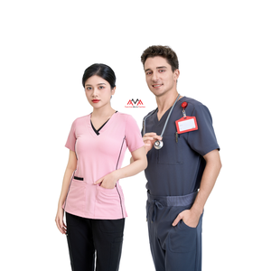 Uniformes médicos de diseño personalizado para mujer, pantalones anchos con estampado floral, conjunto de uniformes médicos cómodos para hombre, bata de laboratorio, MOQ bajo/muestra gratuita - Product Image 2