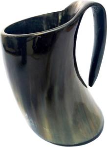 Mug en corne de buffle naturelle bicolore, fait main, écologique et de qualité supérieure - Product Image 5