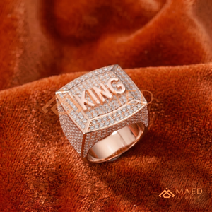Bague carrée en moissanite couleur or rose pour homme, bijoux hip-hop, mode moderne pour homme - Product Image 4