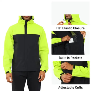 Men's <b>Light</b> Hooded Quarter-Zip Windbreaker Jacket Casual Spring Outwear Windproof Polyester <b>Shell</b> Regular Windbreaker Jacket - Product Image 3