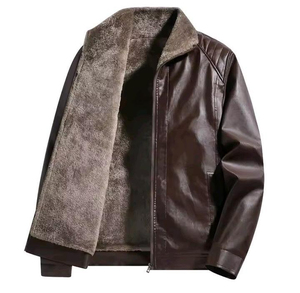 Autumn Winter Mens Casual Zipper Genuine <b>Leather</b> <b>Jacket</b> Men <b>Long</b> Sleeve <b>Leather</b> Fashion <b>Jacket</b> For Men Latest <b>Jacket</b> Windproof N - Product Image 4