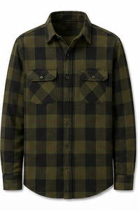 เสื้อเชิ้ตแขนยาวลำลองสำหรับผู้ชาย คอปกพับได้ แขนยาวเต็มตัว ผ้าฝ้าย - Product Image 5