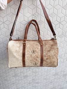 Unique Designer Cowhide Leather Unisex Travel Bag with Animal Prints High Quality Large Capacity Multi-Function Handmade <b>Luggage</b> - Product Image 1