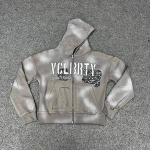 Rexfit Sports Hooded <b>Zipper</b> <b>Sweatshirt</b> Unisex Regular Fit 100% Cotton Rhinestone Streetwear Autumn Wear - Product Image 1