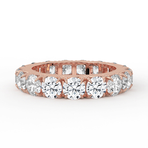 Anillo de Oro Amarillo de 14K y 18K con Diamantes Cultivados en Laboratorio, Color Champán, Paleta Desértica, Engaste Compartido, Banda de Eternidad Completa - Product Image 2