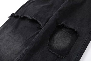 Jeans en denim pour garçon AMS SPORTS INTL, coupe ample, 100% coton, écologique, respirant, streetwear décontracté, imperméable, couleur foncée - Product Image 4