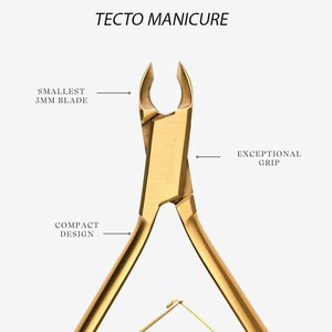 Coupe-ongles en acier inoxydable TECTO MANICURE, lame plate droite, coupe-cuticules professionnel pour doigts d'adultes - Product Image 2