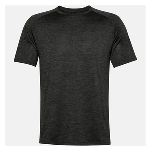 Camiseta de Manga Corta para Hombre, Cuello Redondo, Negra, 100% Poliéster, Corte Regular, Informal, Tejido de Punto, Secado Rápido, Color Sólido - Product Image 2