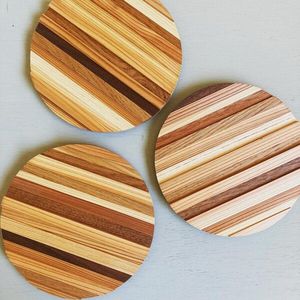 Wholesale Wooden Coasters for <b>Drinks</b> Handmade Tabletop Protective Mats for Coffee Cups Tea Mugs Glasses Restaurant Bar Kitchen - Product Image 4