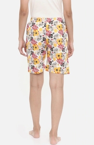 Shorts en coton tricoté à imprimé floral pour femmes, taille basse élastique avec cordon de serrage, coupe décontractée, respirant et à séchage rapide - Product Image 3