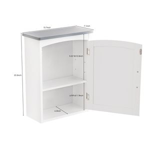 FRALIMK grigio bianco superiore MDF materiale 15.7*7.1*20.5 pollici mobile da parete bagno piccola cucina organizzatore di medicina per vivere - Product Image 5