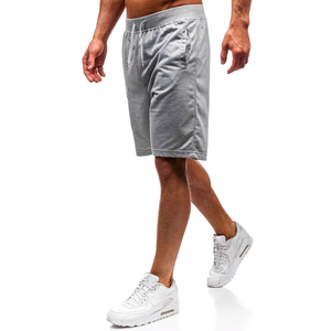 Pantalones Cortos Deportivos para Hombre, Corte Holgado, Color Gris Claro, Cintura Elástica, Bolsillos Profundos, Tela Suave, Estilo Deportivo y Casual, Ropa Deportiva de Verano - Product Image 6