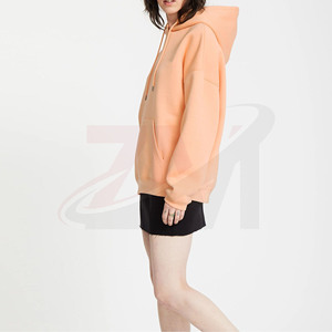 เสื้อฮู้ดดี้ผ้าถักย้อมสีพื้นทรงปกติ สไตล์ลำลองสำหรับผู้หญิง ไซส์ใหญ่ ผ้าฝ้ายฟลีซ 100% แบรนด์ขายส่ง สินค้ามาใหม่ - Product Image 3