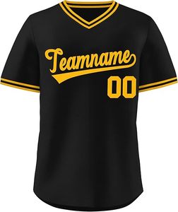 Camiseta de béisbol personalizada con nombre y número cosidos, camisetas atléticas con cuello en V estilo Hip Hop para hombres, mujeres y jóvenes - Product Image 2