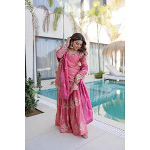 For Fendi Crush Zari Sequin Embroidered Palazzo Set for Women Party Wear - Product Image 5