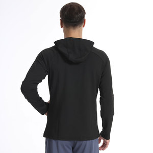 Chaqueta Deportiva con Capucha y Cremallera Completa para Hombre, de Secado Rápido, Poliéster, Manga Larga, Color Sólido, para Otoño - Product Image 2