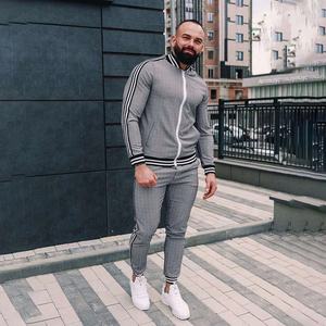 แจ็กเก็ตบอมเบอร์ยูนิเซ็กซ์กันลมสำหรับผู้ชายผู้หญิงเสื้อมีซิปกระดุมชายเสื้อสไตล์สตรีทลายทางด้านข้างไซส์ใหญ่พิเศษ - Product Image 2