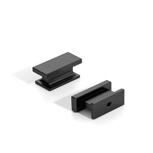 Tiradores y pomos de latón de lujo minimalistas rectangulares para muebles, duraderos, con acabado negro, para cajones, cómodas y puertas de armario. - Product Image 1