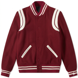 Chaqueta Varsity de Béisbol con Bordado Personalizado para Hombre, Chaqueta Casual de Invierno Tejida, Cuello Alto, Subida por Dress Sports - Product Image 1