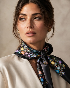 European American Women Silk <b>Square</b> <b>Scarf</b> Adult Digital Print Pattern Reversible Breathable Daily Wear All Seasons Fashion - Product Image 4