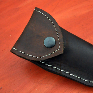 Navaja de bolsillo de acero de Damasco con hoja de punta caída, apertura con perilla, mango negro, para uso en exteriores - Product Image 6