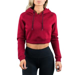 Nueva llegada de las mujeres personalizadas gimnasio Crop Top Sudadera con capucha 100% algodón polar pulóver ecológico ropa de verano al por mayor de gran tamaño - Product Image 1
