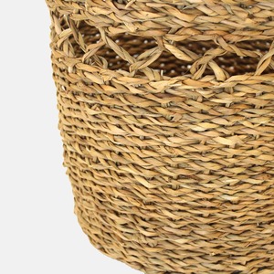 Panier rond en jonc de mer à tressage ouvert, fait main, pour rangement, vente en gros, écologique, fabriqué au Vietnam - Product Image 6