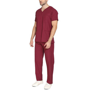 Medical Doctor Nursing Men Scrubs <b>Tops</b> Cotton Adults Uniform Short Sleeves Soft Stretchy Men Nurse Scrubs Sets XS XL 6XL Size - Product Image 4