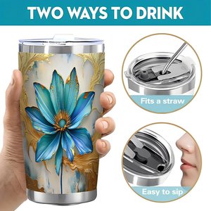 Stainless Steel Tumbler 20oz Double Wall Vacuum <b>Insulated</b> Travel <b>Cup</b> With Lid For Home Office Use - Product Image 5