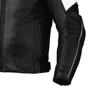Men's Black <b>White</b> Color Blocking Motorcycle Leather <b>Jacket</b> Windproof Zipper Closure Stand Collar Slim Fit Moto <b>Biker</b> Style - Product Image 6