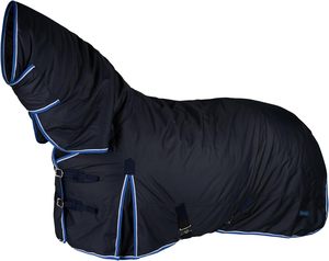 Couverture d'extérieur imperméable pour cheval Horze en tissu Oxford, col montant, rabat de queue moyen, 2 sangles de fixation, pour l'hiver et l'équitation - Product Image 1