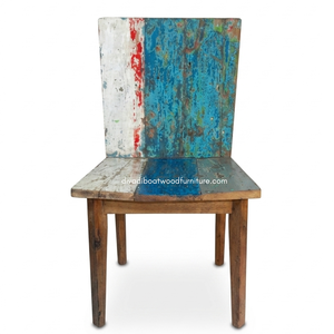 Handcrafted <b>Rustic</b> <b>Dining</b> <b>Chair</b> Reclaimed Boat Wood Eco-Friendly Original Color Indoor Outdoor Resort Home Villa Furniture - Product Image 2