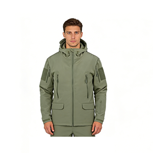 Veste longue en polaire enduite pour homme, coupe-vent, fermeture éclair en polyester, coupe classique, style vêtements de travail d'hiver - Product Image 6