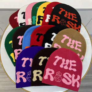 All Over Print Winter Knitted Angle Jacquard Beanie <b>Hats</b> Durable Sports <b>Cap</b> Custom Logo Embroidery Cuffless Toque Unisex - Product Image 4