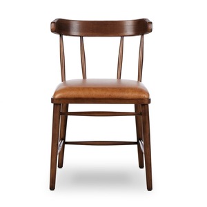 Midcentury Modern Wood <b>Dining</b> <b>Chair</b> With Faux Leather Upholstery Seat Home Furniture - Product Image 1
