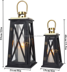 Portavelas de Alta Demanda con Vidrio Templado, Farol Colgante Rústico para Jardín, Patio, Bodas, Fiestas, Interiores y Exteriores - Product Image 3