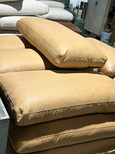 Fauteuil en cuir de vache véritable de qualité supérieure, structure en bois massif, fauteuil lounge moderne, revêtement en cuir de vache véritable, meubles pour salon - Product Image 3