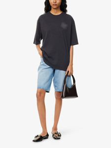 Nouveaux shorts en jean décontractés pour femmes, en tissu polyester et coton, personnalisés, d'été, haut de gamme, élégants, en denim délavé, séchage rapide, avec perles - Product Image 5