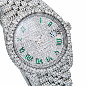 Iced Out Moissanite <b>Watch</b> VVS Diamond Hip Hop Modern Stainless Steel <b>Quartz</b> <b>Men</b> Fashion 20mm Band Glass Dial - Product Image 2