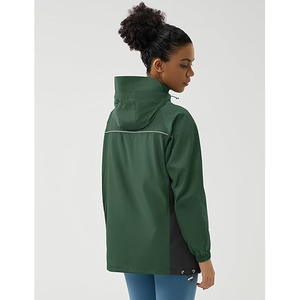 <b>Women's</b> <b>Packable</b> Raincoat and Green Hooded Lightweight Windbreaker <b>Jacket</b> - Product Image 2
