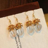 Vefiery Vintage Luxe Natuurlijke Steen Kristallen Oorbellen Assortiment Rookkwarts Heldere Kwarts 18K Verguld Zilver Hangende Studs