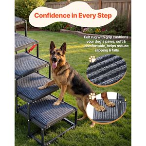 Suministros de Entrenamiento para Mascotas, Rampa Plegable Extra Ancha de 5 Escalones para Perros Grandes, Superficie Antideslizante, Escaleras Portátiles y Ligeras para Coche - Product Image 4