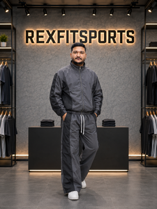 REXFIT SPORTS 2026 <b>Men</b>’s Premium Nylon Tracksuit Set Full Zip <b>Jacket</b> Jogger Pants Lightweight Sportswear Windbreaker Training - Product Image 1