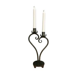 Porte-bougie vintage en métal forgé à la main, support de bougie pilier en fer forgé antique en forme de S pour la décoration de la maison, du bureau ou du restaurant - Product Image 2