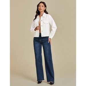 2025 femmes à la mode décontracté en détresse Denim veste boutonné coupe décontractée Western camionneur poche ample lavé Jean veste - Product Image 6