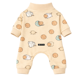 Dog <b>Pajamas</b> Onesie Cookies And Milk Print Soft Stretch Pet Sleepwear Cozy Breathable All Season Nightwear For Small Medium Dogs - Product Image 5