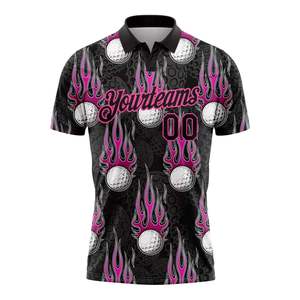 Camisetas de Golf Personalizadas con Sublimación 3D, Transpirables, de Secado Rápido, Manga Corta, Spandex/Poliéster, MOQ Bajo - Product Image 6