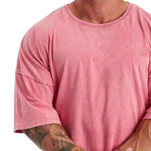 Camiseta Vintage de Gran Tamaño para Hombre, Estilo Casual, Lavado Ácido, Diseño Sólido - Product Image 5